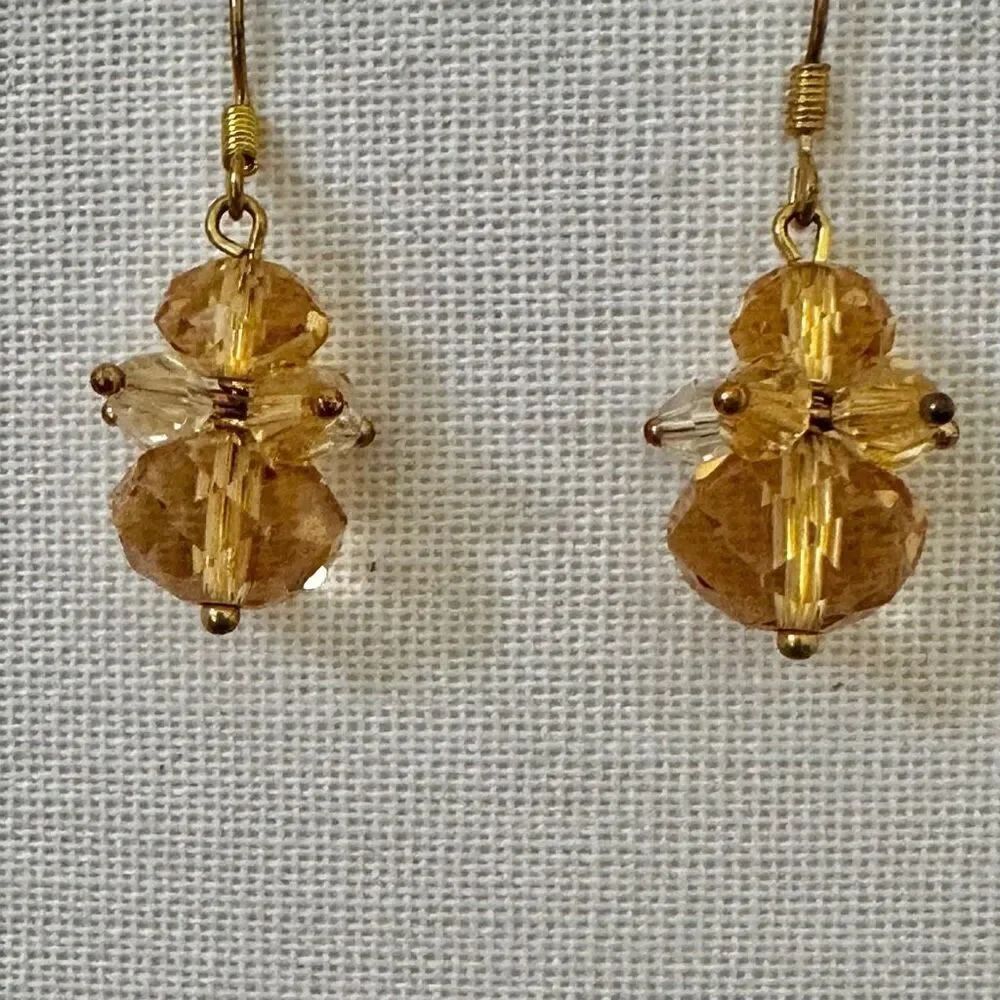 Orange Swarovski crystal beaded earrings